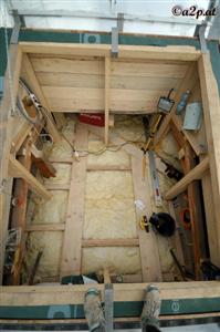 Der entkoppelte Boden mit der Dämmung